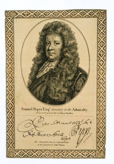 Samuel Pepys, Secretary to the Admiralty by Godfrey Kneller